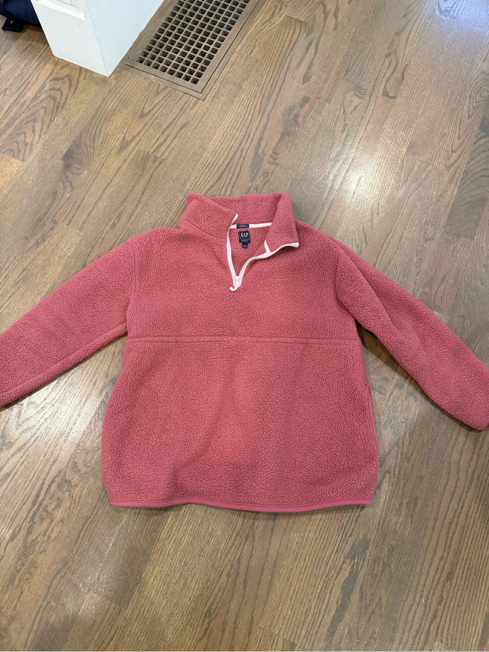 GAP Maternity Rose Pink Sherpa Quarter-Zip Pullover